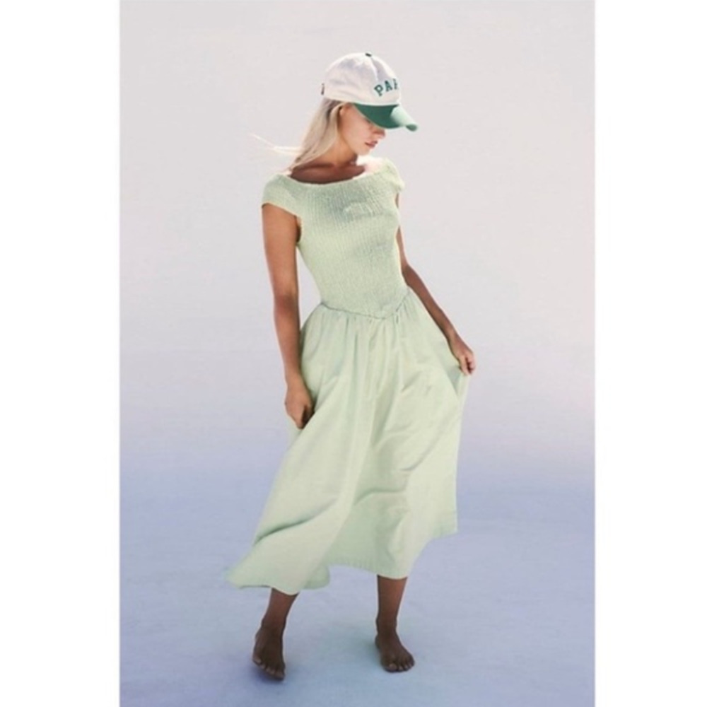 Free People Cece Smocked Midi Dress